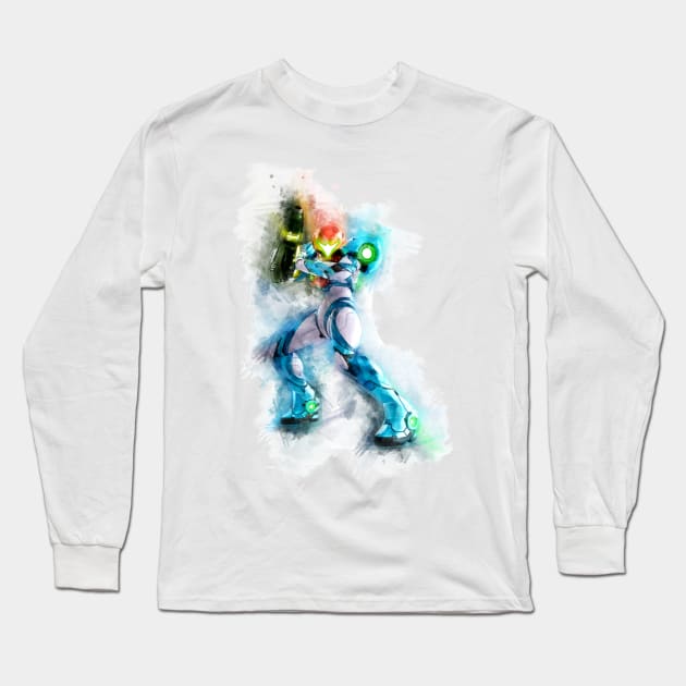 Metroid Dread - Samus (Watercolor) Long Sleeve T-Shirt by Stylizing4You